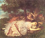Courbet, Gustave The Young Ladies on the Banks of the Seine (Summer) oil painting artist